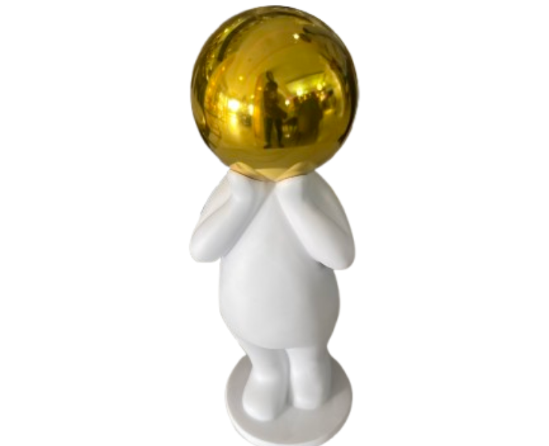 Golden Sphere Head Figurine
