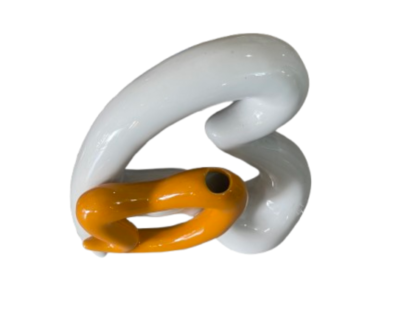 Double heart Ceramic Figurine